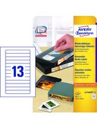 Avery Zweckform® L4746REV-25 Etiketten für VHS-Videokassetten, wiederablösbar, 147,3 x 20 mm, 25 Blatt/325 Etiketten, weiß
