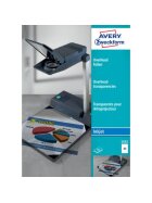 Avery Zweckform® 2502 Overhead-Folien, DIN A4, spezialbeschichtet, stapelverarbeitbar, Stärke: 0,11 mm, 50 Blatt