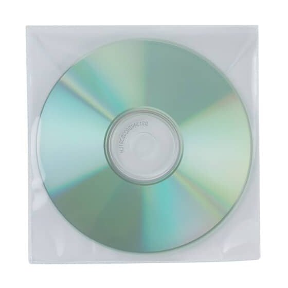 Q-Connect® CD/DVD-Hüllen - Ungelocht, transparent, Packung mit 50 Stück