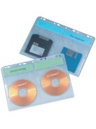 Q-Connect® CD/DVD-Hüllen - zur Ablage im Ordner/Ringbuch, transparent, 10 Stück