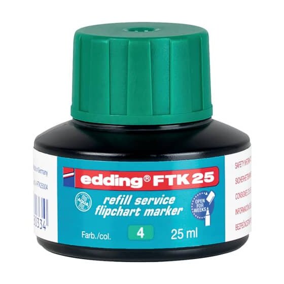 Edding FTK 25 Nachfülltusche - für Flipchartmarker, 25 ml, grün