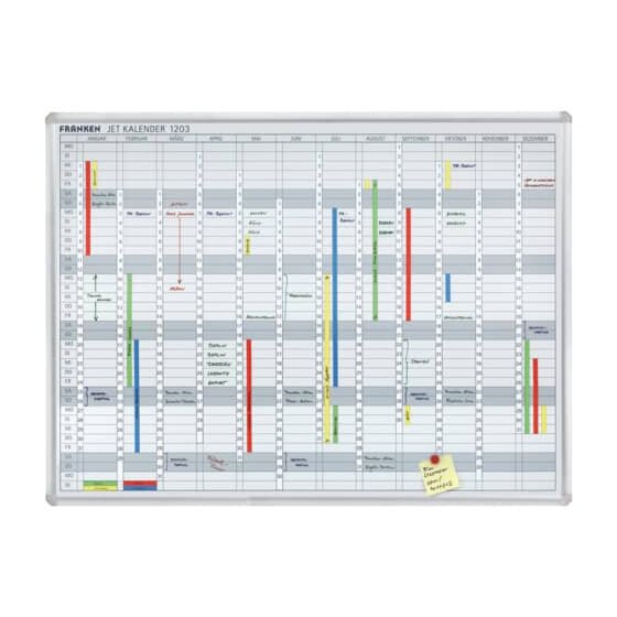 Jet Kalender, 90 x 120, für handschriftliche Einträge in Tagesfelder 21 x 75 mm, inkl. 2 Stifte, 3 Haftmagnete