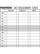 Franken Datumsstreifen, 191 x 695 mm, weiß
