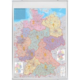 Kartentafel PLZ, 138 x 98 cm, Deutschland, pinnbar,...
