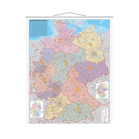 FRANKEN Postleitzahlen-Karte, lamin iert, 970 x 1.370 mm (70010177)