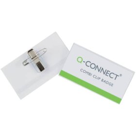 Q-Connect® Namensschilder - mit Kombiklemme (Nadel...