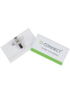 Q-Connect® Namensschilder - mit Kombiklemme (Nadel und Klemme), 90 x 54 mm