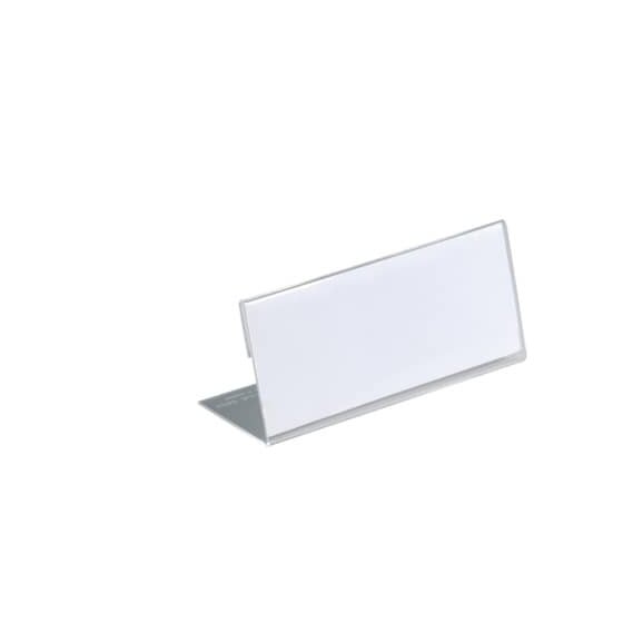 Durable Tischaufsteller in L-Form, Schild weiß, 150 x 64 mm, 10 Stück