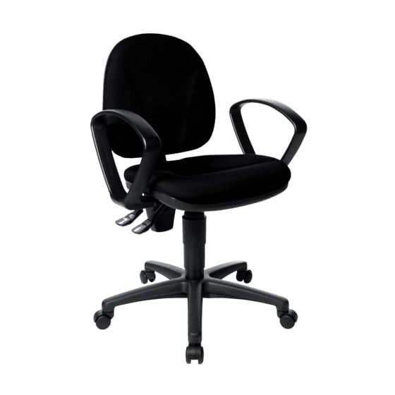 Topstar® Bürodrehstuhl Point 10 - ohne Armlehnen, schwarz, Sicherheitsdoppelrollen für Teppichböden