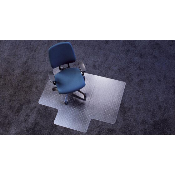 RS office products Ecoblue® Bodenschutzmatten für normalflorige Teppichböden - Form L - 150 x 120 cm