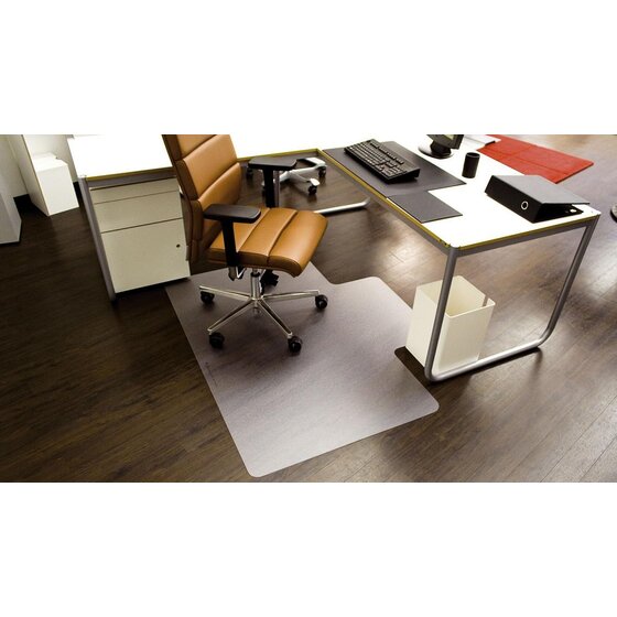 RS office products Ecoblue® Bodenschutzmatten für glatte/harte Böden - Form L, 150 x 120 cm