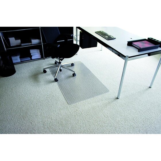 RS office products Rollt & Schützt® Bodenschutzmatte für mittelflorige Teppichböden - Form 0, 75 x 120 cm