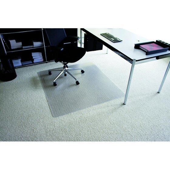 RS office products Rollt & Schützt® Bodenschutzmatte für mittelflorige Teppichböden - Form 0, 110 x 120 cm