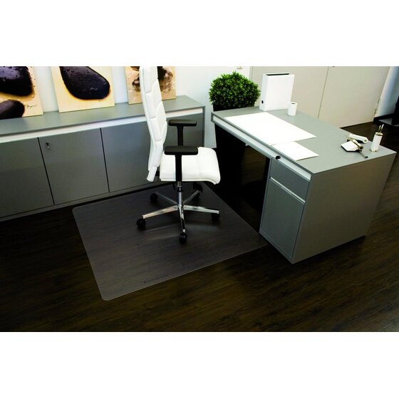 RS office products Rollt & Schützt® Bodenschutzmatte für glatte/ harte Böden - Form 0, 130 x 120 cm