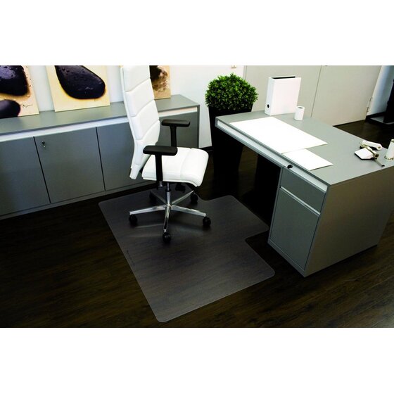 RS office products Rollt & Schützt® Bodenschutzmatte für glatte/ harte Böden - Form L, 150 x 120 cm