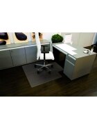 RS office products Rollt & Schützt® Bodenschutzmatte für glatte/ harte Böden - Form U, 120 x 130 cm