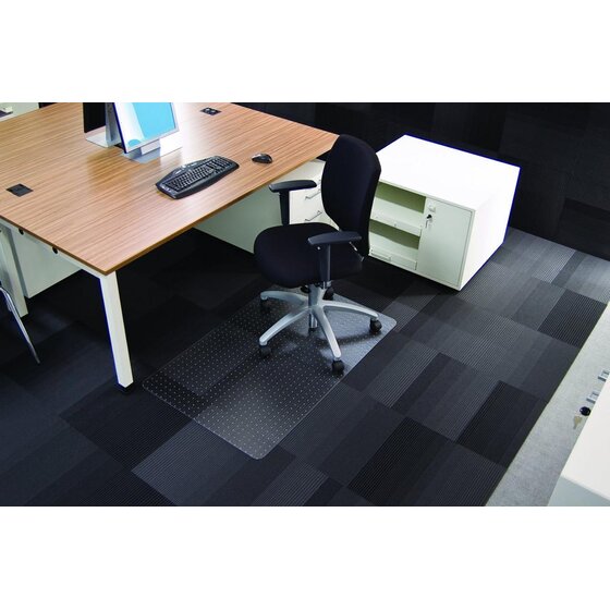RS office products Rollsafe® Bodenschutzmatte für niederflorige Teppichböden - Form 0, 120 x 75 cm