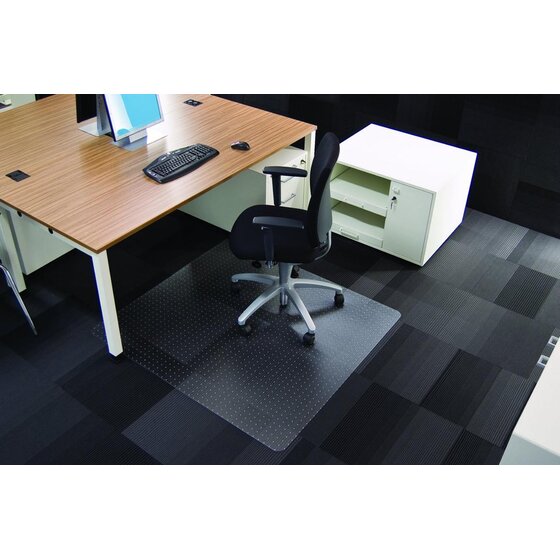 RS office products Rollsafe® Bodenschutzmatte für niederflorige Teppichböden - Form 0, 120 x 110 cm