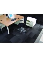 RS office products Rollsafe® Bodenschutzmatte für niederflorige Teppichböden - Form R, Ø 90 cm
