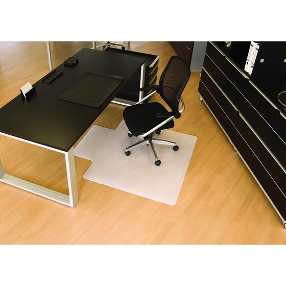 RS office products BSM Bodenschutzmatte milchig für Teppichböden - Form U, 120 x 130 cm