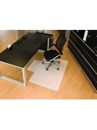 RS office products BSM Bodenschutzmatte milchig für glatte/harte Böden - Form L, 120 x 150 cm