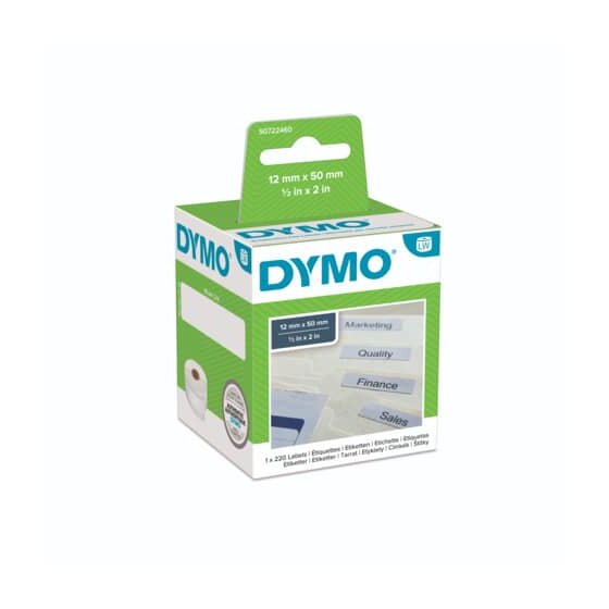 Dymo® LabelWriter™ Etikettenrollen - Hängeablageetikett, 12 x 50 mm, weiß