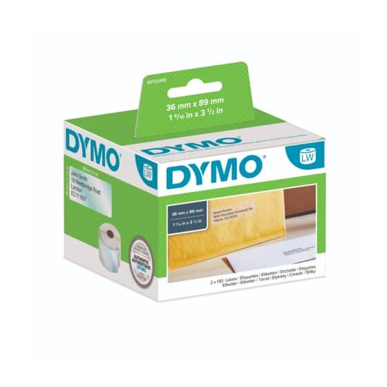 Dymo® LabelWriter™ Etikettenrollen - Adressetikett, 36 x 89 mm, transparent