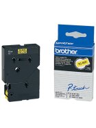 Brother TC-601 Schriftbandkassette - laminiert, 12 mm x 7,7 m, schwarz auf gelb