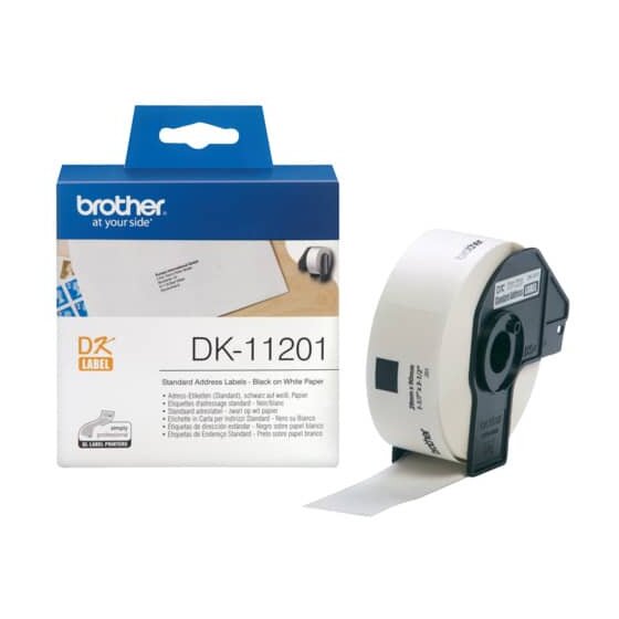 Brother® DK-Einzeletiketten Papier - Adress-Etiketten, 29 x 90 mm, 400 Stück, schwarz auf weiß