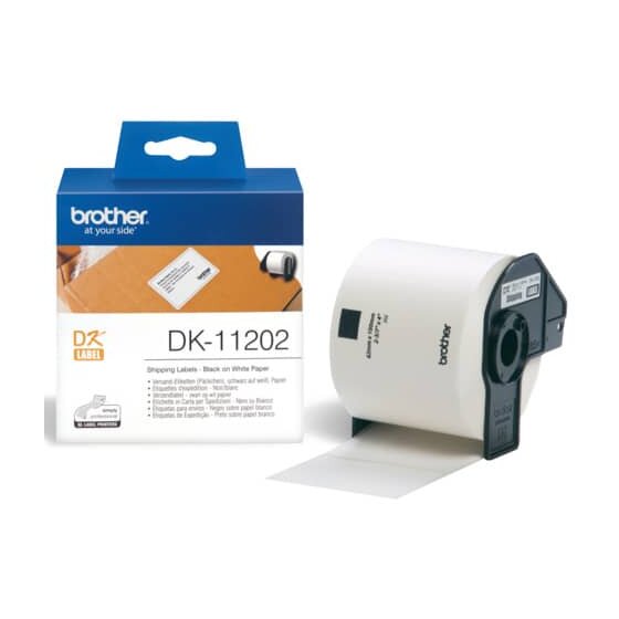 Brother® DK-Einzeletiketten Papier - Versand-Etiketten, 62x100 mm, 300 Stück, schwarz auf weiß