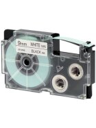 Casio® Schriftbandkassette Kunststoff - 9 mm x 8 m, schwarz auf weiß