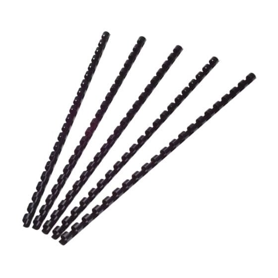 Q-Connect® Plastik-Binderücken, 6 mm, für 25 Blatt, schwarz, 100 Stück