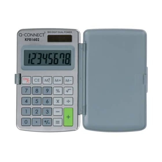 Q-Connect® Taschenrechner, 8 stellig, grau