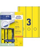 Avery Zweckform® L4755-20 Ordner-Etiketten - breit/lang, (A4 - 20 Blatt) 60 Stück, gelb