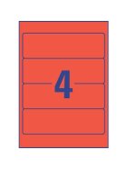 Avery Zweckform® L4766-20 Ordner-Etiketten - breit/kurz, (A4 - 20 Blatt) 80 Stück, rot