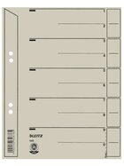 Leitz 1655 Trennblätter - Lochung hinterklebt, Überbreite, A5, grau, 100 Stück