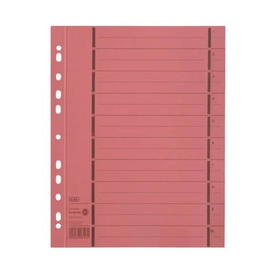 Elba Trennblätter mit Perforation - A4 Überbreite, rot, 100 Stück