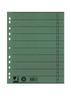 Q-Connect® Trennblätter durchgefärbt - A4 Überbreite, grün, 100 Stück