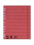 Q-Connect® Trennblätter durchgefärbt - A4 Überbreite, rot, 100 Stück