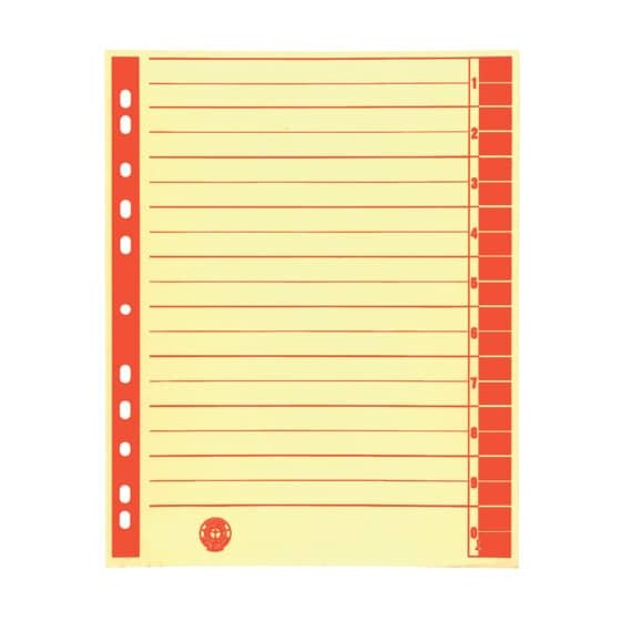 WEKRE Trennblätter - A4 Überbreite, rot, farbiger Rahmendruck, 100 Stück
