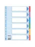 Esselte Register - blanko, Karton, A4, 6 Blatt, weiß, farbige Taben
