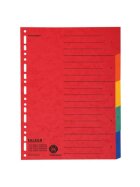 Falken Zahlenregister - 1-5, Karton farbig, A4, 5 Farben, gelocht mit Orgadruck
