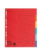 Falken Zahlenregister - 1-6, Karton farbig, A4, 6 Farben, gelocht mit Orgadruck