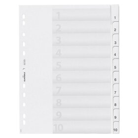 Durable Register - PP, blanko, weiß, A4, 10 Blatt