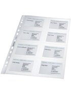 Leitz 4758 Visitenkarten-Prospekthülle - glasklar, 0,11 mm, 8 Fächer, max. 10x7 cm, 10 Stück
