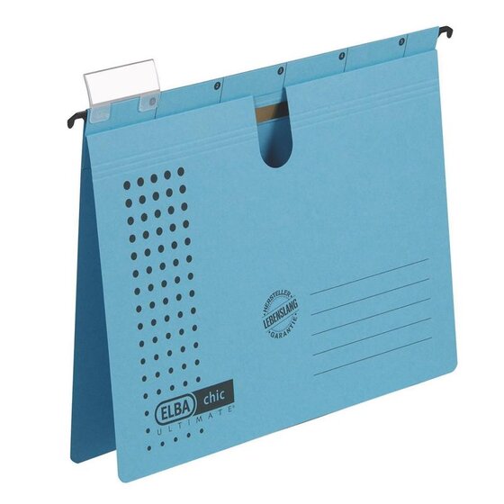 Elba Hängehefter chic ULTIMATE® - Karton (RC), 240 g/qm, A4, blau, 5 Stück