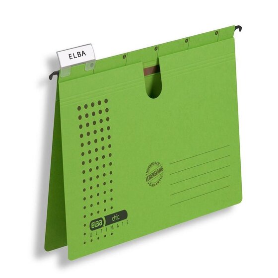 Elba Hängehefter chic ULTIMATE® - Karton (RC), 240 g/qm, A4, grün, 5 Stück