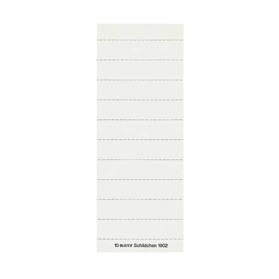 Leitz 1902 Blanko-Schildchen, für ALPHA®, Karton, 100 Stück, weiß