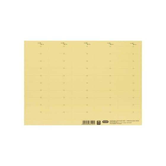 Elba vertic® Beschriftungsschild für Registratur, 58 x 18 mm, gelb, 50 Stück