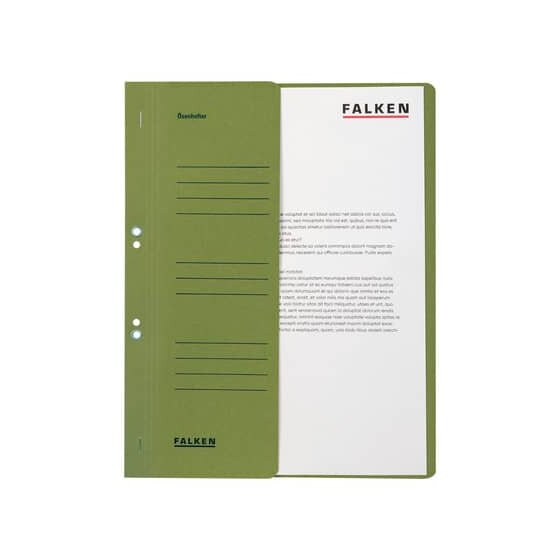 Falken Ösenhefter - A4 1/2 Vorderdeckel kfm. Heftung, grün, Manilakarton, 250 g/qm